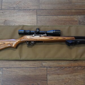 Ruger 10/22 .22 LR with 20" heavy bull barrel, BSA CT3 12–40x40 scope, Leupold base and bipod — used excellent