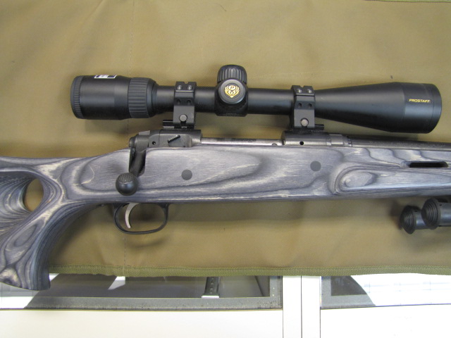 Savage II .300 Rem bolt-action rifle 24" with Timney trigger, Boyd-style thumbhole Saum stock, Nikon ProStaff 4-12x scope and bipod